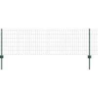vidaXL Euro-hek met palen 25 x 0,6 m PVC-Coated Staal Groen Mesh