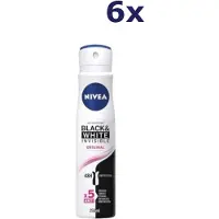 Nivea Black & White Invisible Deodorant Spray XL - 6 x 250 ml
