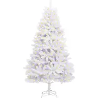 vidaXL Kunstkerstboom met 300 LED Wit 210 cm PVC en Metalen