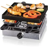 Ren Gourmetstel 4 Personen - Gourmetstel - Gourmetstel 4 person - antiaanbaklaag - Aluminium behuizing - Zwart - 22cm x 41cm x 13cm