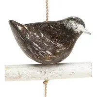 Viana Hangdecoratie zomer houten vogel decoratie bruin natuurlijk wit 118cm