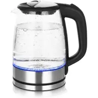 DNA Waterkoker - Waterkoker Met Temperatuurregeling - Waterkoker Glas - Zilver - 23cm x 17cm x 25cm