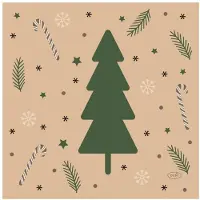 Duni servetten kerst tafeldecoratie Natural Yuletid 33x33cm.