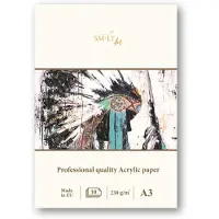 Smiltainis acryl papierblok A3 420gr luxe FSC papier voor schilderen.