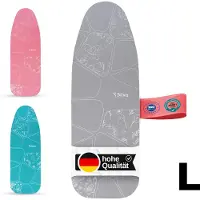 Silva Strijkplankhoes L - 100% Katoen Molton 5mm - Grijs - Strijkplankovertrek - 127 x 46 cm
