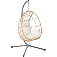 Beliani MALCESINE - Schommelstoel - Naturel - PE-rotan