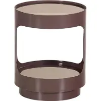 Woood Sero Bijzettafel - Metaal/Glas - Bruin - 45x37x37