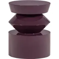 Woood Auren Bijzettafel - Hout - Hoogglans Paars/Bruin