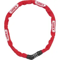 ABUS Fietsslot Kettingslot - Steel-O-Chain 4804C - Security level 4 - rood - 75 cm - Geschikt voor elektrische fietsen en stadsfietsen