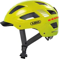 ABUS Fietshelm HYBAN 2.0 LED signal yellow XL - 58-63 cm - geel - Geschikt voor gebruik op elektrische fietsen - stadsfietsen - 510 g