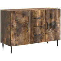 vidaXL Dressoir met lade Gerookt eiken 89 x 34,5 x 60 cm Bewerkt hout