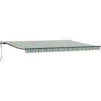 vidaXL Uitschuifbare luifel Groen en Wit 500 × 350 cm