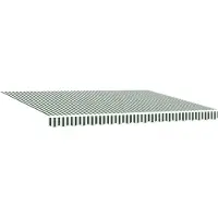 vidaXL Vervangingsdoek voor zonnescherm Groen en Wit 430 x 295 cm