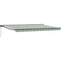 vidaXL Zonnescherm Frame Groen en Wit 500 × 300 cm