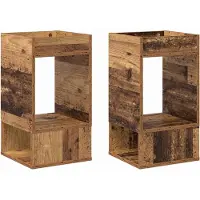 vidaXL Bijzettafel 2 st Oudhout 30 x 30 x 56 cm Bewerkt hout