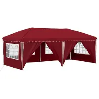 vidaXL Pop-up Feesttent 575 x 288 x 245 cm Bordeauxrood