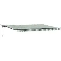vidaXL Uitschuifbare luifel Groen en Wit 500 × 350 cm Polyester