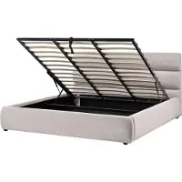 Beliani BONIFACIO - Bed met opbergruimte - Grijs - 180 x 200 cm - Kunstlinnen
