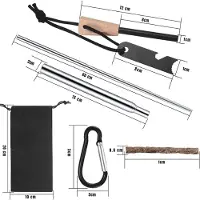 Ren Fire kit - Firesteel - Vuurmaker - Zwart - ‎12cm x 3cm x 2cm