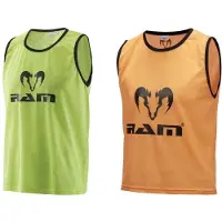 RAM Rugby Training Hesjes - Fluoriserend - met Draagtas - Oranje - Large 10 Stuks