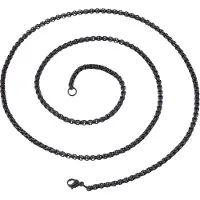 LGT JWLS LGT Jewels schakel ketting Edelstaal Venetiaans Zwart - 4mm - 56cm
