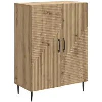 vidaXL - Dressoir - Artisanaal - eiken - 66 - x - 34,5 - x - 89,5 - cm - Bewerkt - hout