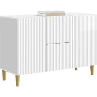 vidaXL Dressoir Hoogglans Wit 89 x 34,5 x 60 cm Bewerkt hout