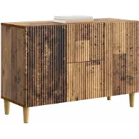 vidaXL Dressoir met lade Oud hout 89 x 34,5 x 60 cm Bewerkt hout