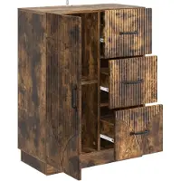 vidaXL Dressoir met lade Gerookt eiken 66 x 34,5 x 87 cm Bewerkt hout
