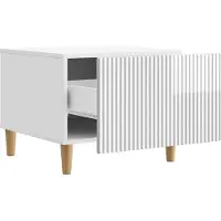 vidaXL Salontafel met lade Hoogglans Wit 49 x 50 x 40 cm Bewerkt hout