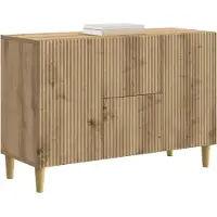 vidaXL Dressoir Artisanaal eiken 89 x 34,5 x 60 cm Bewerkt hout