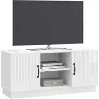 vidaXL TV Kast 102 x 34,5 x 47 cm Hoogglans Wit Bewerkt hout