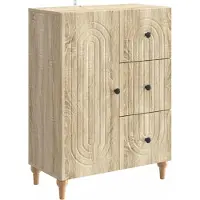 vidaXL Dressoir met lade Sonoma Eiken 66 x 34,5 x 90 cm Bewerkt hout