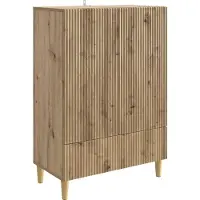 vidaXL Dressoir Artisanaal eiken 66 x 34,5 x 95 cm Bewerkt hout
