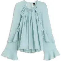 BOSS Regular-fit blouse van lichte crêponne stof Maat 36
