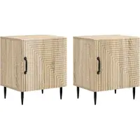 vidaXL Nachtkastje 2 pcs Sonoma Eiken 43 x 34,5 x 50 cm Bewerkt hout