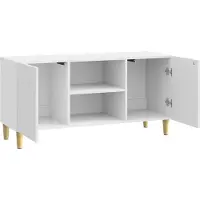 vidaXL TV Kast Hoogglans Wit 102 x 34,5 x 50 cm Bewerkt hout