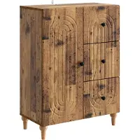 vidaXL Dressoir met lade Oud hout 66 x 34,5 x 90 cm Bewerkt hout