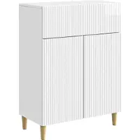 vidaXL Dressoir met lade Hoogglans Wit 66 x 34,5 x 90 cm Bewerkt hout