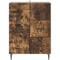 vidaXL Dressoir Gerookt eiken 66 x 34,5 x 89,5 cm Bewerkt hout