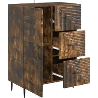 vidaXL Dressoir Gerookt eiken 66 x 34,5 x 89,5 cm Bewerkt hout