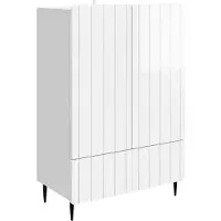 vidaXL Dressoir met lade Hoogglans Wit 66 x 34,5 x 97 cm Bewerkt hout