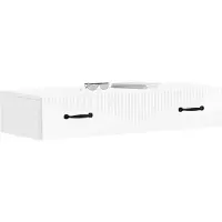 vidaXL Wandgemonteerde Zijtafel Hoogglans Wit 87,5 x 34,5 x 17 cm