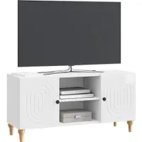 vidaXL TV Kast Hoogglans Wit 102 x 34,5 x 50 cm Bewerkt hout
