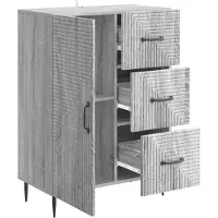 vidaXL Dressoir met lade Grijs sonoma 66 x 34,5 x 89,5 cm Bewerkt hout