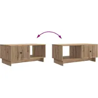 vidaXL Salontafel Artisanaal eiken 90 x 50 x 40 cm Bewerkt hout