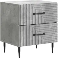 vidaXL Nachtkastje 2 st Betongrijs 43 x 34,5 x 47,5 cm Bewerkt hout