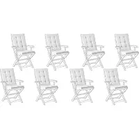 Beliani MAUI PREMIUM - Tuinkussen set 8 - Gebroken wit - Polyester