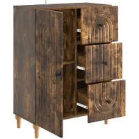 vidaXL Dressoir Gerookt eiken 66 x 34,5 x 90 cm Bewerkt hout