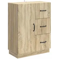 vidaXL Dressoir met lade Sonoma Eiken 66 x 34,5 x 87 cm Bewerkt hout